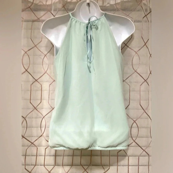 EXPRESS Mint Green Beaded/Gem Haltered Top Size XS - Picture 4 of 5